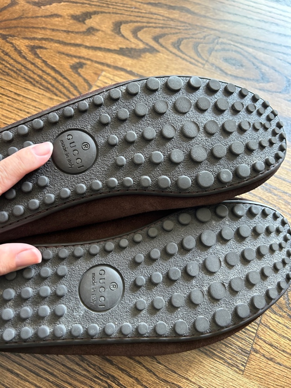 Men’s Gucci Brown suede silver horsebit driving loafers size 10.5 - Picture 10 of 12